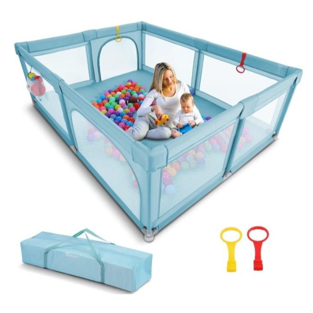 Baby Playpen Extra Large 79 x 59 Floor Playpen, Baby Fence Activity Center